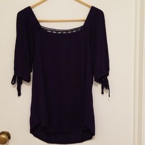 Cable & Gauge dark blue 3/4 sleeve top L